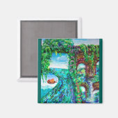 Die Welt, ネ jeder hat グ geflogen. Magnet (Vorderseite/Rückseite)