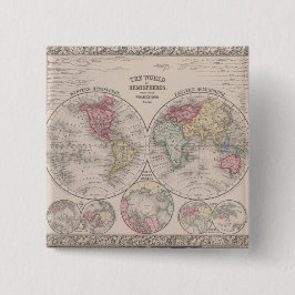 Die Welt 1860 - Ost- und Western-Hemisphären Button