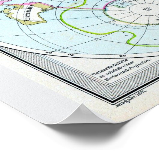 Die Welt 1891 Poster (Ecke)