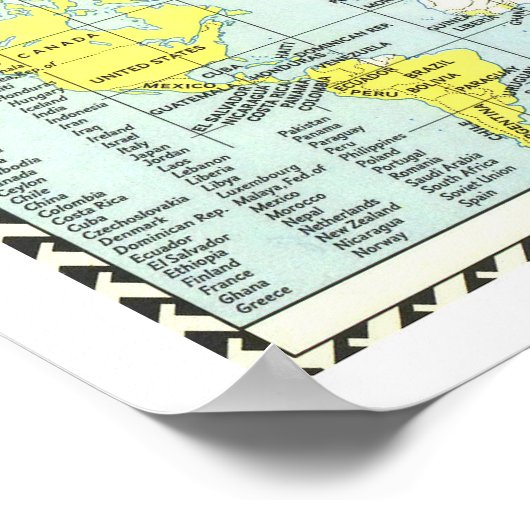 " Die Welt: 1960 Detaillierte MAP ... Poster (Ecke)