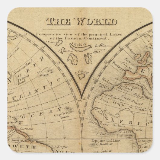 Die Welt 3 Quadratischer Aufkleber (Vorderseite)
