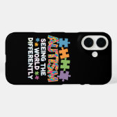 Die Welt anders als das Bewusstsein für Autismus Case-Mate iPhone Hülle (Rückseite (Horizontal))