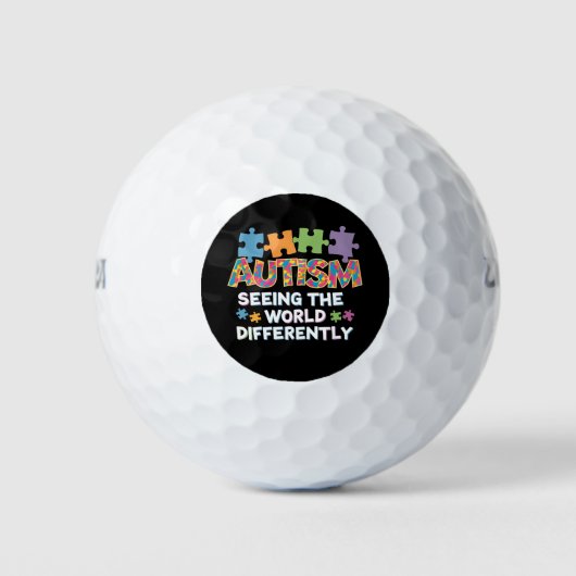 Die Welt anders als das Bewusstsein für Autismus Golfball (Vorderseite)