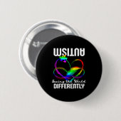 Die Welt anders sehen - Autismus-Bewusstsein Button (Vorne & Hinten)