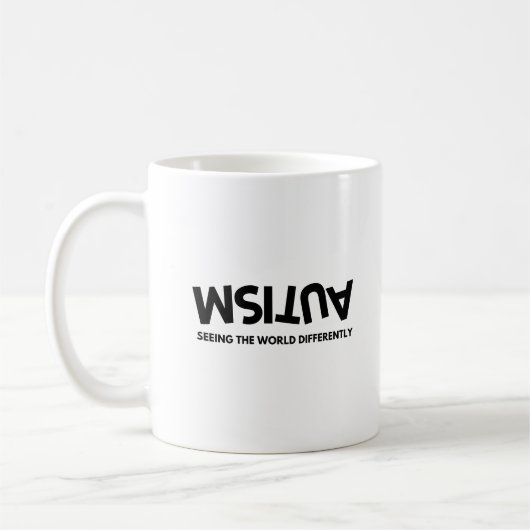 Die Welt anders sehen Autismus-Bewusstsein Kaffeetasse (Links)