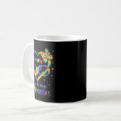 Die Welt anders sehen Autismus-Bewusstsein Mädchen Kaffeetasse (Vorderseite Links)