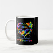 Die Welt anders sehen Autismus-Bewusstsein Mädchen Kaffeetasse (Links)