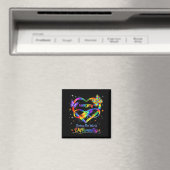 Die Welt anders sehen Autismus-Bewusstsein Mädchen Magnet (In Situ (Geschirrspüler))