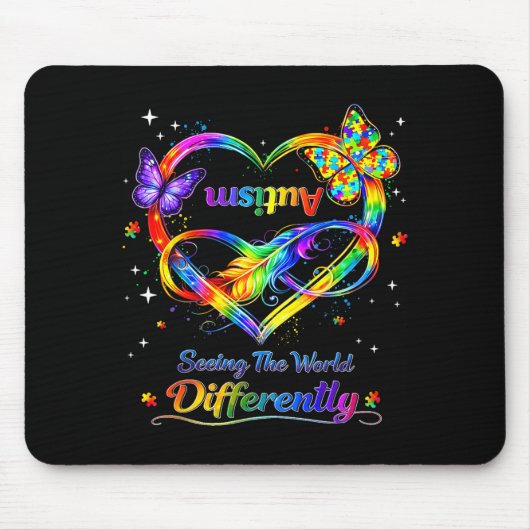 Die Welt anders sehen Autismus-Bewusstsein Mädchen Mousepad (Vorne)
