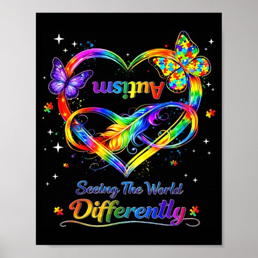 Die Welt anders sehen Autismus-Bewusstsein Mädchen Poster (Vorne)