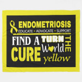 Die Welt Aquamarin machen...Endometriose Fleecedecke (Vorderseite (Horizontal))