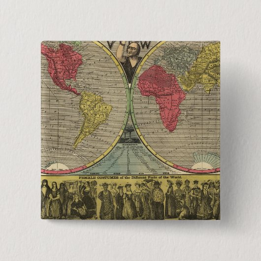 Die Welt auf der einen Seite Button (Vorderseite)