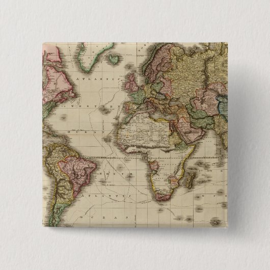 Die Welt auf der Projektion von Mercator Button (Vorderseite)
