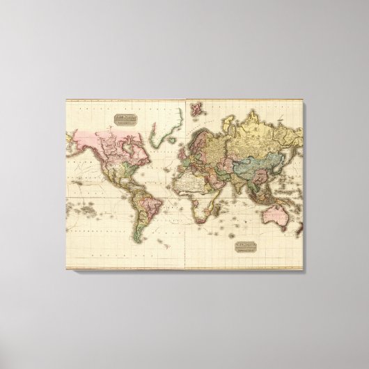 Die Welt auf der Projektion von Mercator Leinwanddruck (Vorderseite)