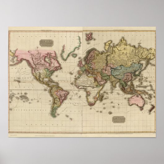 Die Welt auf der Projektion von Mercator Poster (Vorne)