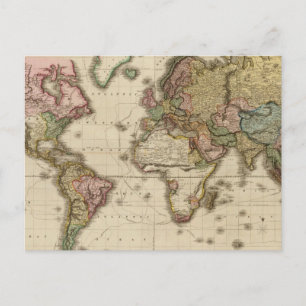Die Welt auf der Projektion von Mercator Postkarte