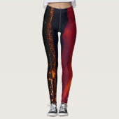Die Welt auf Feuer Leggings mit Namen setzen (Vorderseite)