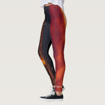 Die Welt auf Feuer Leggings mit Namen setzen