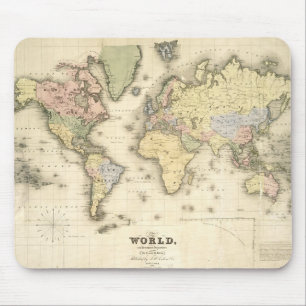 Die Welt auf Mercators Projektion   1840 Mousepad