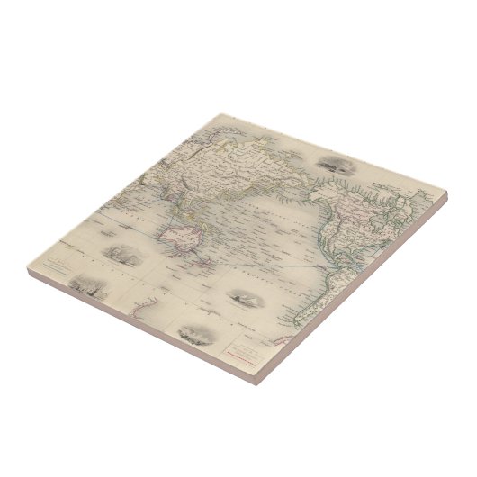 Die Welt auf Mercators Projektion Fliese (Seite)