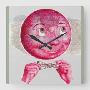 Die Welt auf seinem Verstand Quadratische Wanduhr