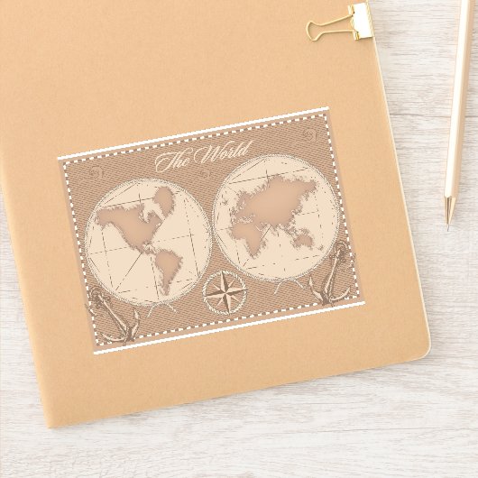 Die Welt Aufkleber (Notizbuch)