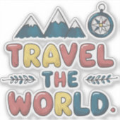 Die Welt bereisen Aufkleber (Vorderseite)