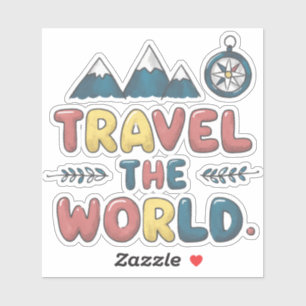 Die Welt bereisen Aufkleber