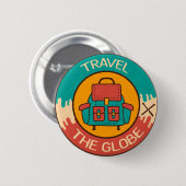 Die Welt bereisen | Rückpackung | Backpacker Button (Vorne & Hinten)