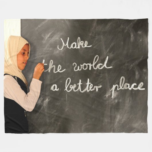 DIE WELT BESSER MACHEN FLEECEDECKE (Vorderseite (Horizontal))