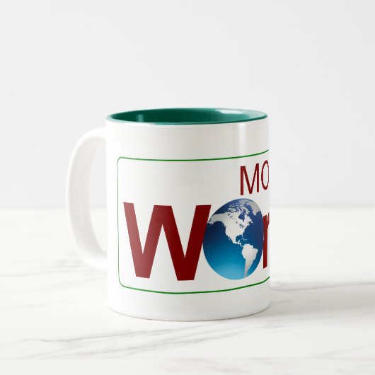 Die Welt bewegen - Tasse (Vorderseite Links)