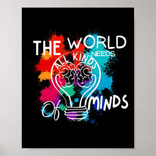 Die Welt braucht alle Arten von Minds Autismus Aus Poster