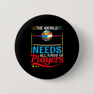 Die Welt braucht allerlei Volleyballspieler Autism Button