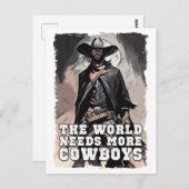 Die Welt braucht mehr Cowboys Western Cowboy Spric Postkarte (Vorne/Hinten)