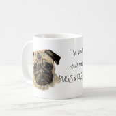 Die Welt braucht mehr MOPS & KISSES! Niedlicher Hu Kaffeetasse (Vorderseite Links)