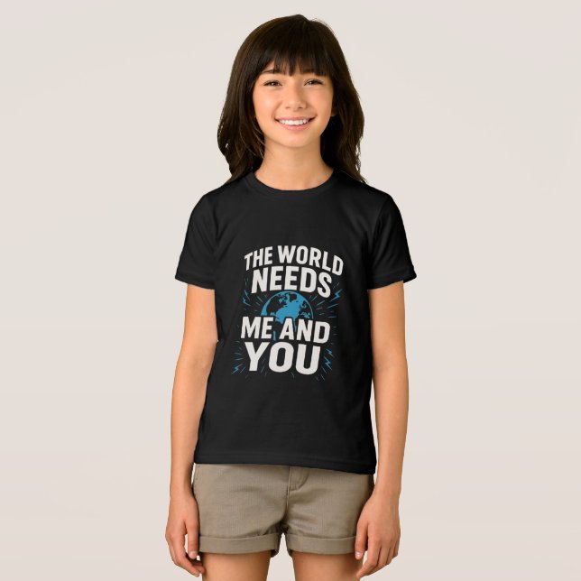 DIE WELT BRAUCHT MICH UND DICH Tri-Blend SHIRT (Vorderseite Voll)