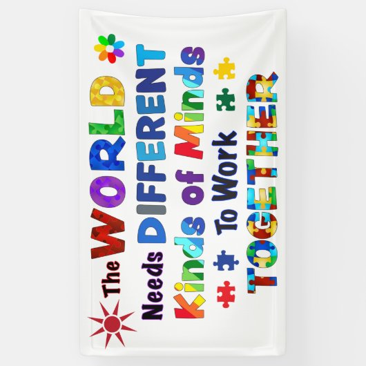 Die Welt braucht verschiedene Arten von Minds Banner (Vertikal)