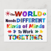 Die Welt braucht verschiedene Arten von Minds Postkarte (Vorderseite)