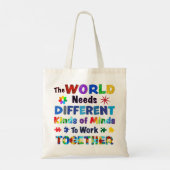 Die Welt braucht verschiedene Arten von Minds Tragetasche (Rückseite)