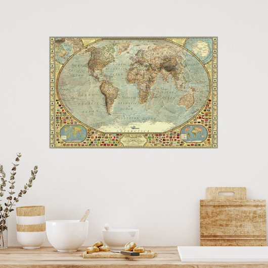 Die Welt - dekorativ Poster (Küche)