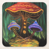 Die Welt der Pilze Rechteckiger Pappuntersetzer (Vorderseite)