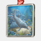 Die Welt des Dolphin-Ornaments Silbernes Ornament (Links)