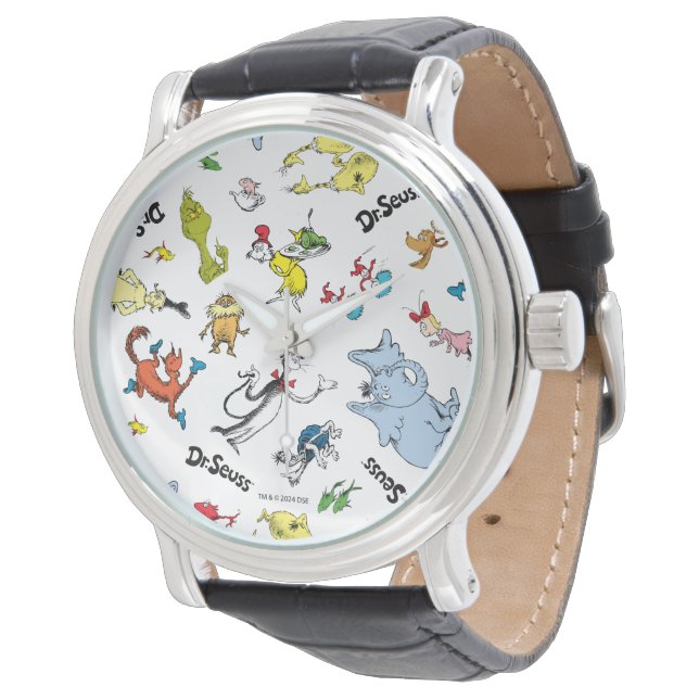 Die Welt des Dr. Seuss-Musters Armbanduhr (Schrägansicht)