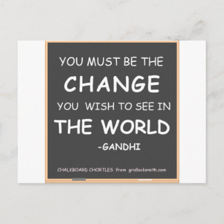 Die Welt des Wandels in Gandhi Postkarte