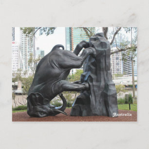 "Die Welt dreht" Skulptur, Brisbane, Australien. Postkarte