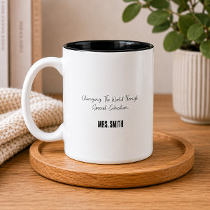Die Welt durch Sonderpädagogik verändern Zweifarbige Tasse