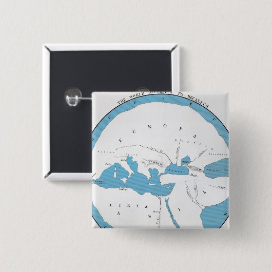 Die Welt entsprechend Hecataeus Button (Vorne & Hinten)