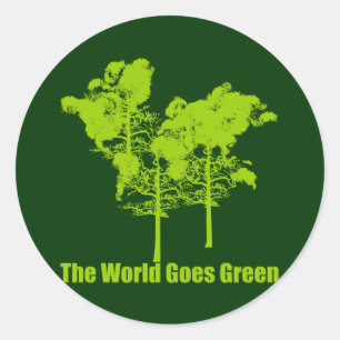 Die Welt erhält grüne Aufkleber