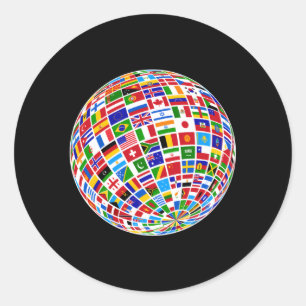 Die Welt flaggt die Länder der Welt Runder Aufkleber