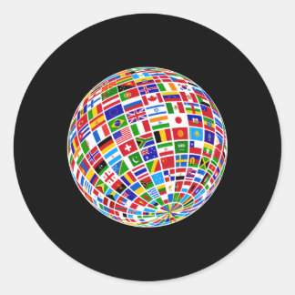 Die Welt flaggt die Länder der Welt Runder Aufkleber